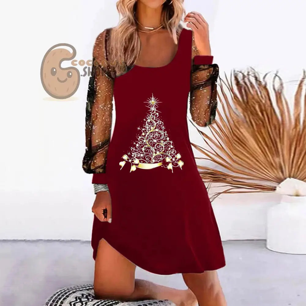 Christmas Tree Mesh Dress