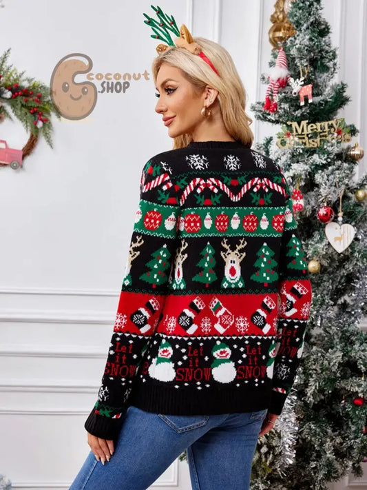 Reindeer & Snowman Christmas Cardigan Sweater