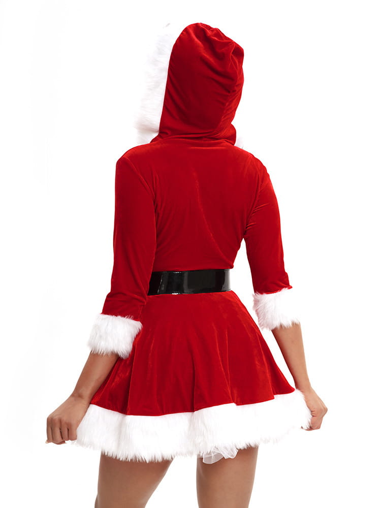 Christmas Women’s Hooded Velvet Dress – Festive Flirty & Full of Holiday Cheer