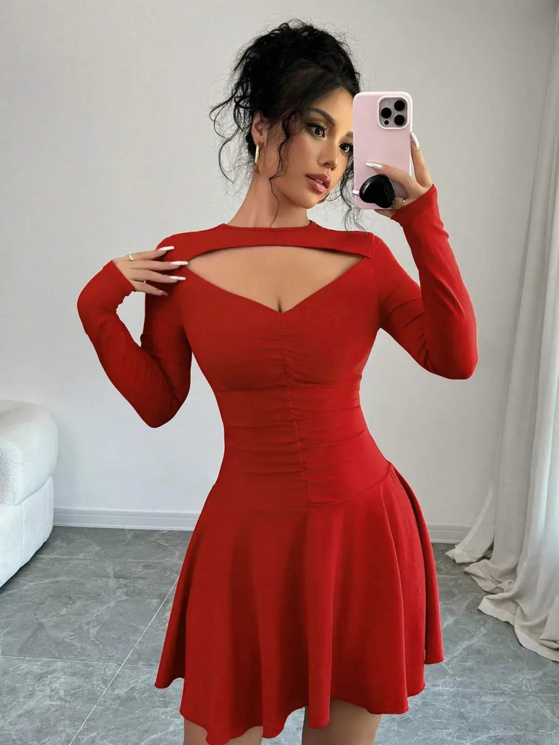 Elegance Red Mini Dress