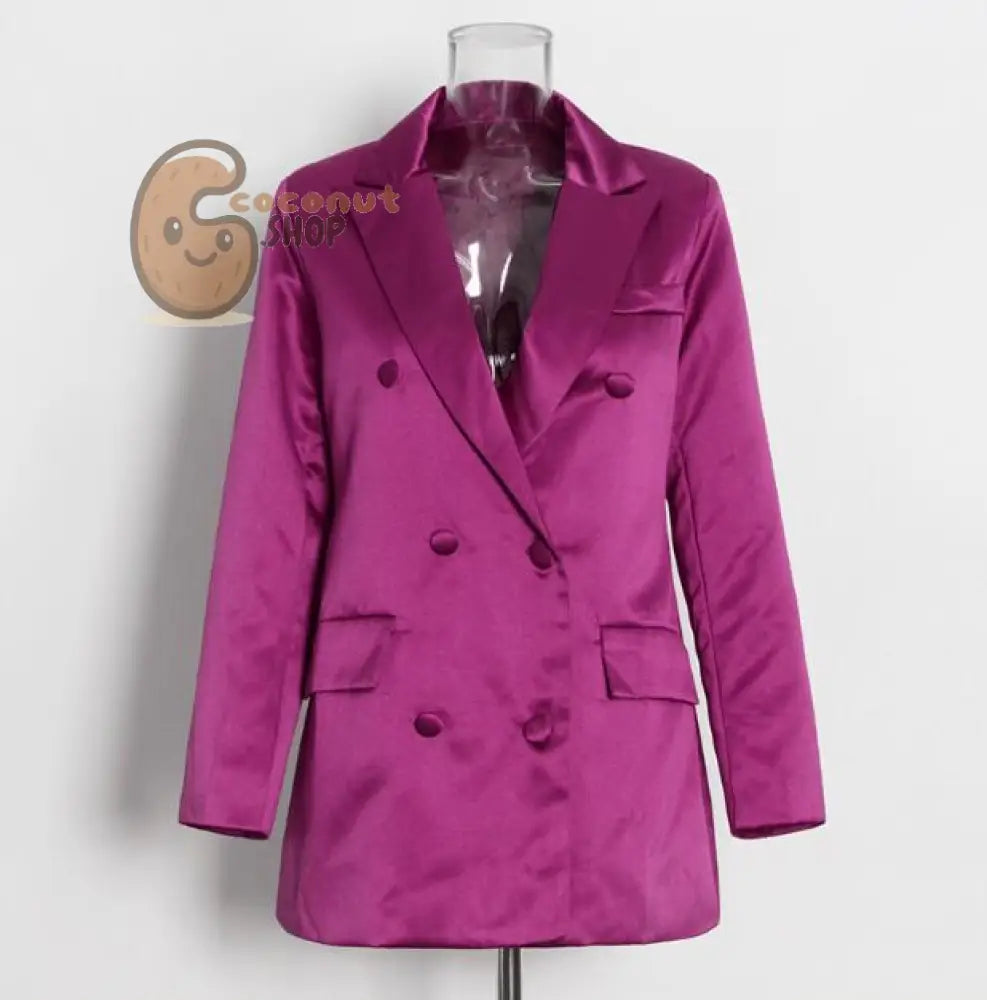 3Pieces Double Breasted Suit + Camisole + Short Hip Skirt Mature Lady Skirt Suit