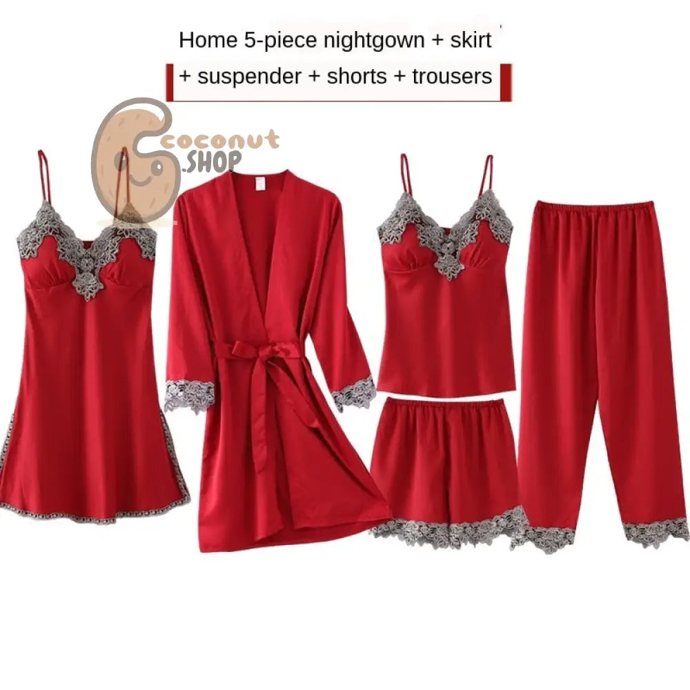 5 Pieces Set Women Pajamas Set