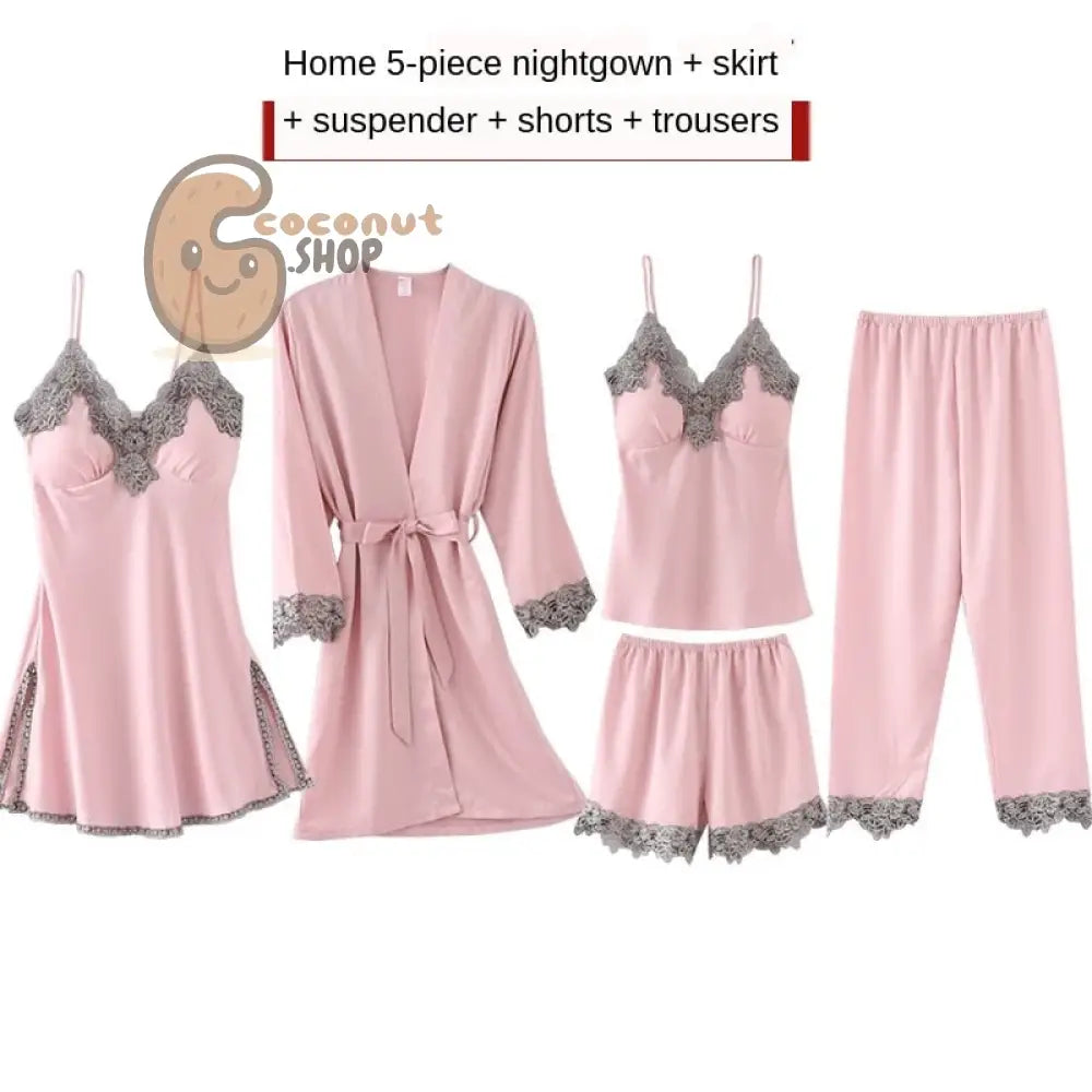 5 Pieces Set Women Pajamas Set
