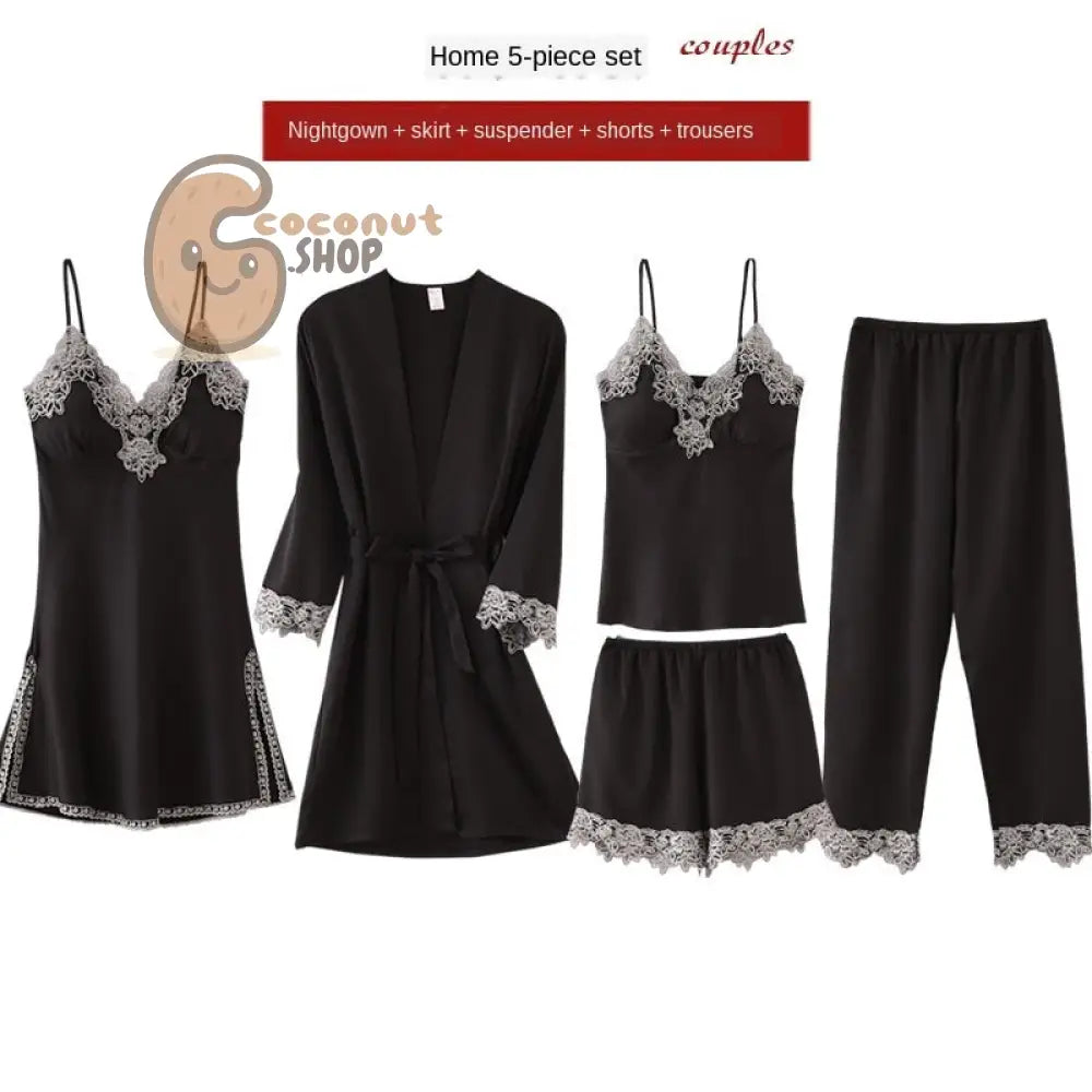 5 Pieces Set Women Pajamas Set