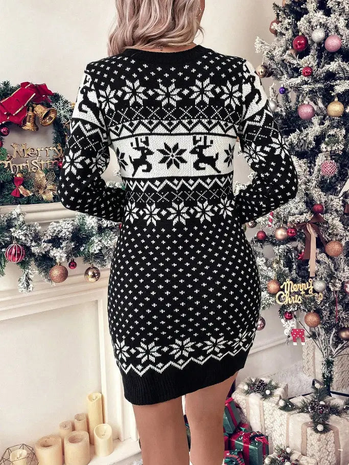 Christmas Jacquard Knit Dress