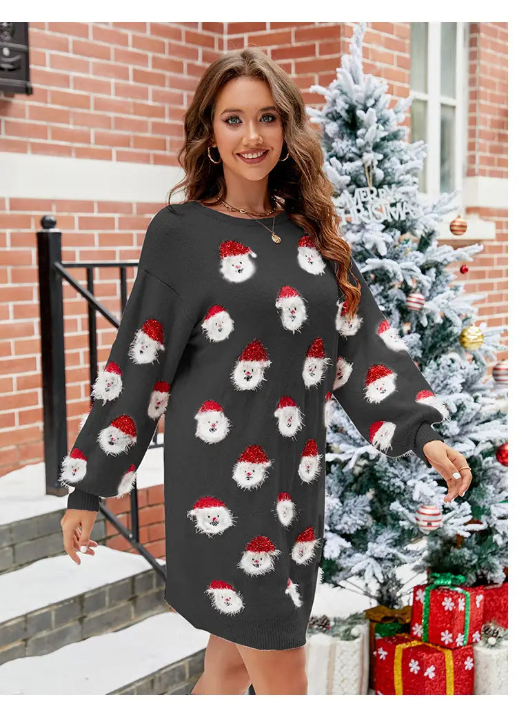 Christmas Santa Oversized Sweater Dress
