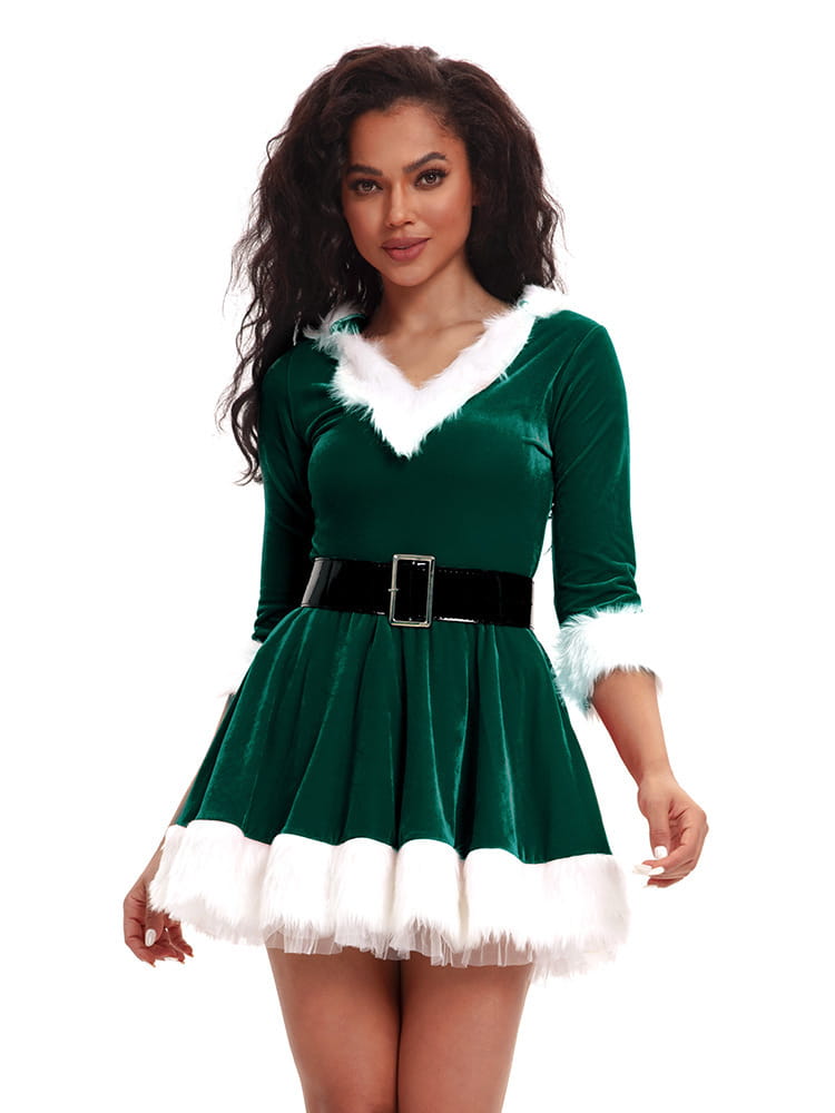 Christmas Women’s Hooded Velvet Dress – Festive Flirty & Full of Holiday Cheer