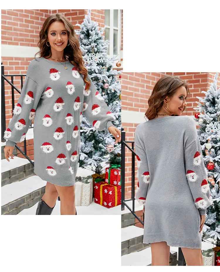 Christmas Santa Oversized Sweater Dress