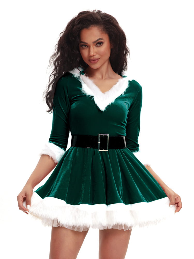 Christmas Women’s Hooded Velvet Dress – Festive Flirty & Full of Holiday Cheer