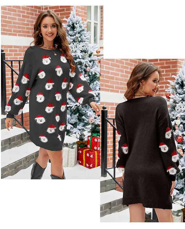 Christmas Santa Oversized Sweater Dress