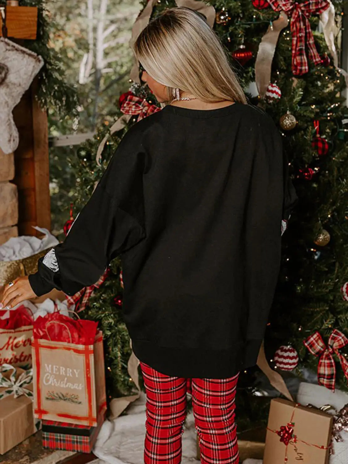 Black Santa Faces Christmas Long Sleeve