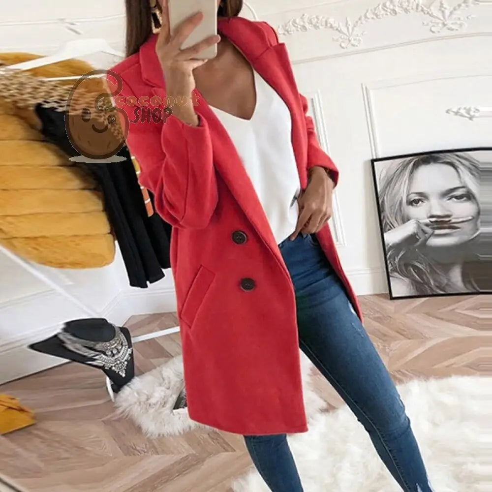 Autumn Winter Wool Coat Elegant Blazer