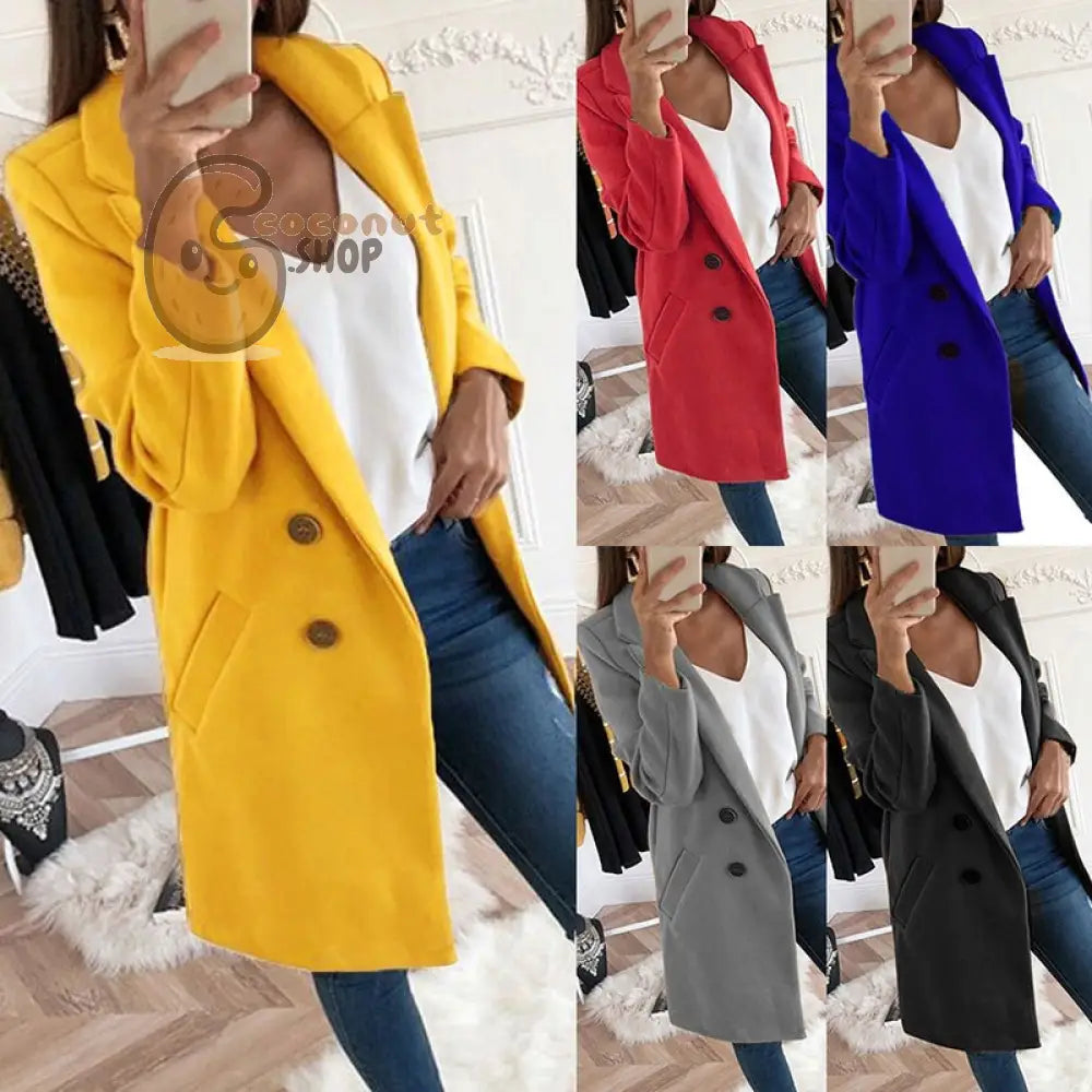 Autumn Winter Wool Coat Elegant Blazer
