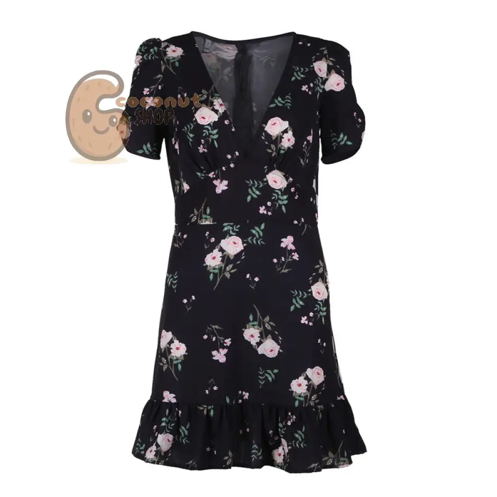 Boho Vibes Mini Floral Dress Elegance!