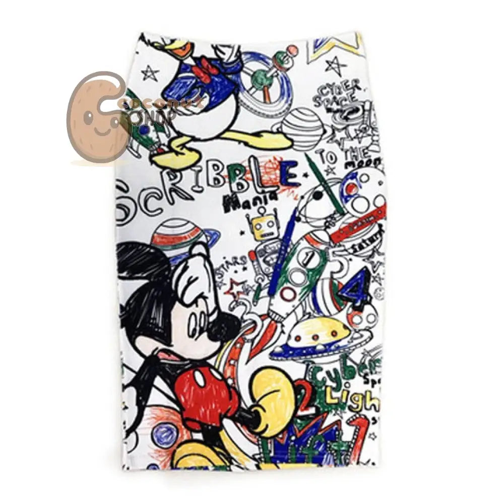 Cartoon Chic Pencil Skirt - A / S