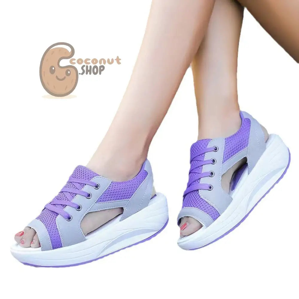 Chic Contrast Paneled Lace-Up Muffin Sandals