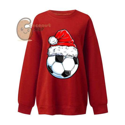 Christmas Football Print Hoodie