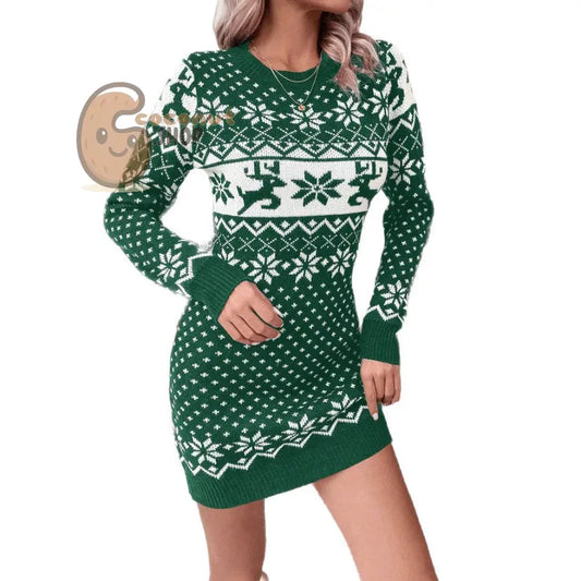 Christmas Jacquard Knit Dress