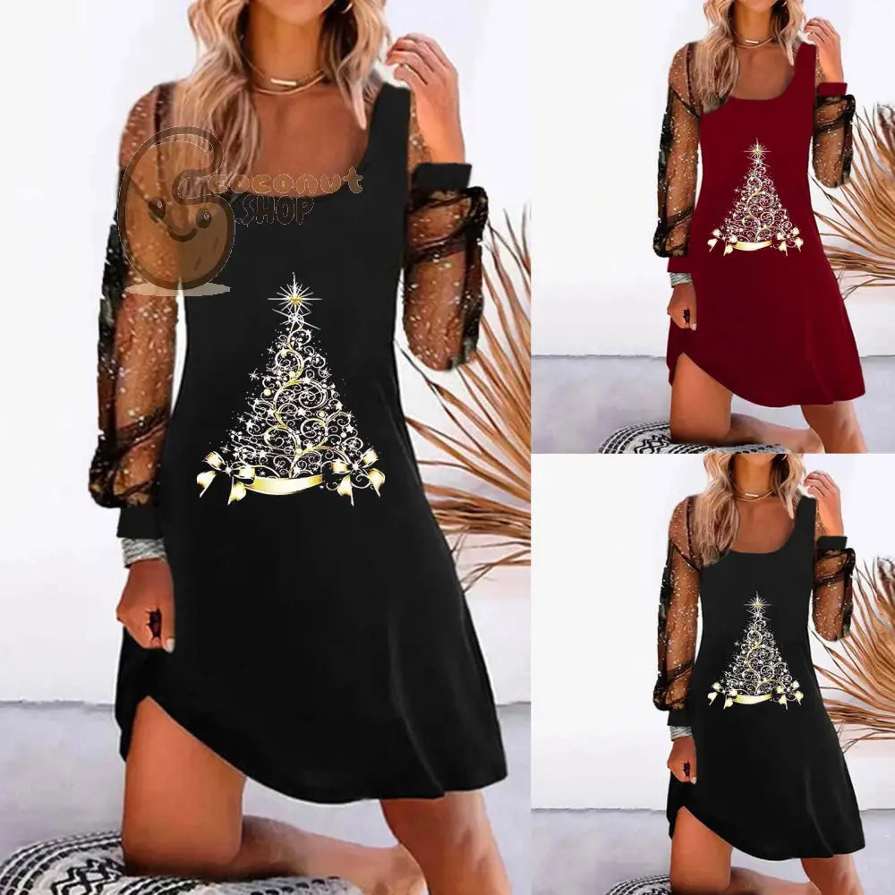 Christmas Tree Mesh Dress