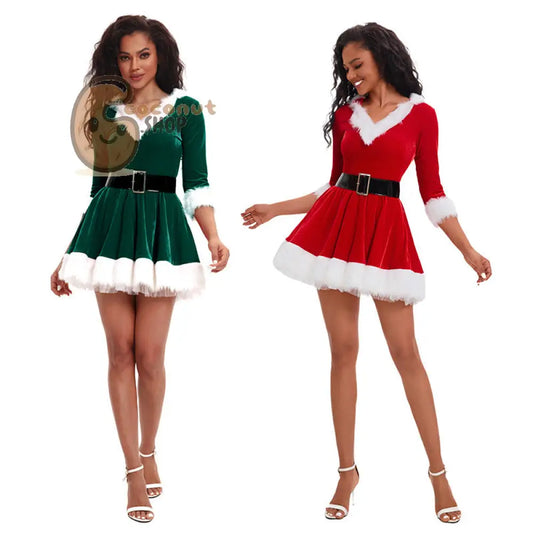 Christmas Women’s Hooded Velvet Dress – Festive, Flirty & Full of Holiday Cheer