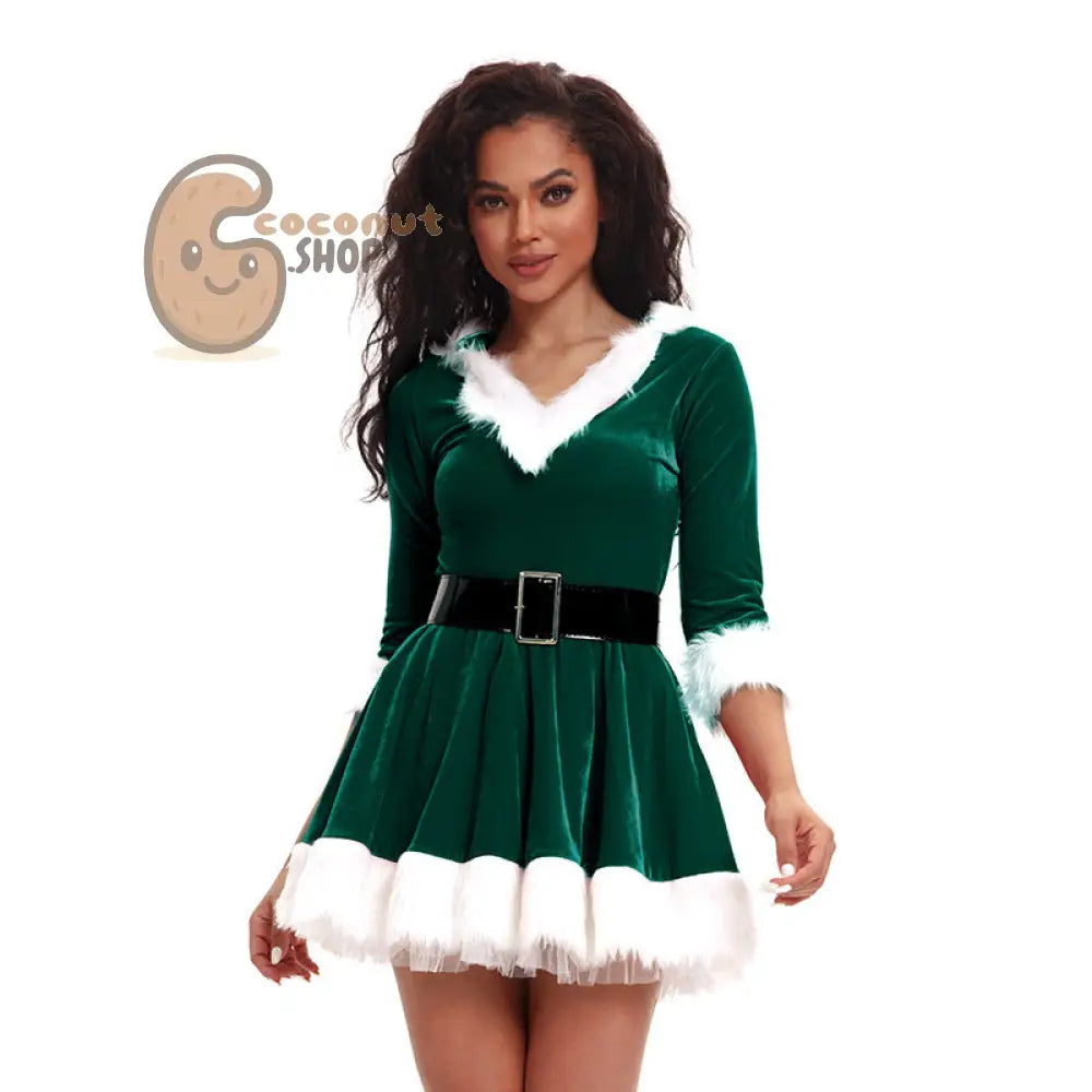 Christmas Women’s Hooded Velvet Dress – Festive, Flirty & Full of Holiday Cheer