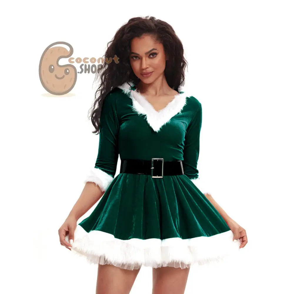 Christmas Women’s Hooded Velvet Dress – Festive, Flirty & Full of Holiday Cheer