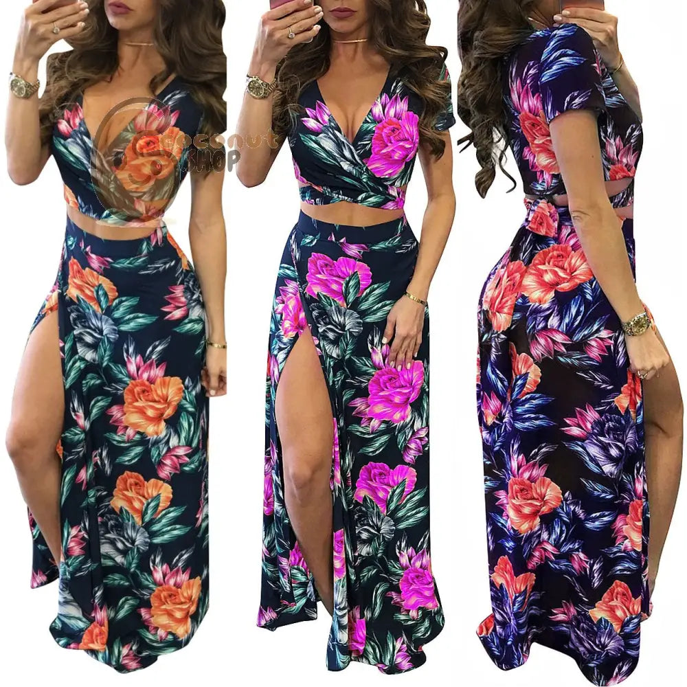 Classic Floral Hot Sale Dress Two Piece Set