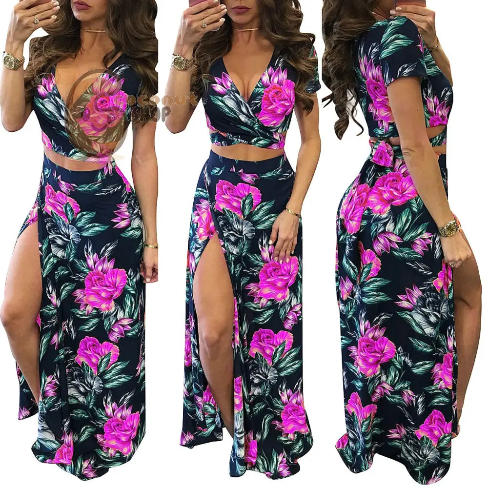 Classic Floral Hot Sale Dress Two Piece Set