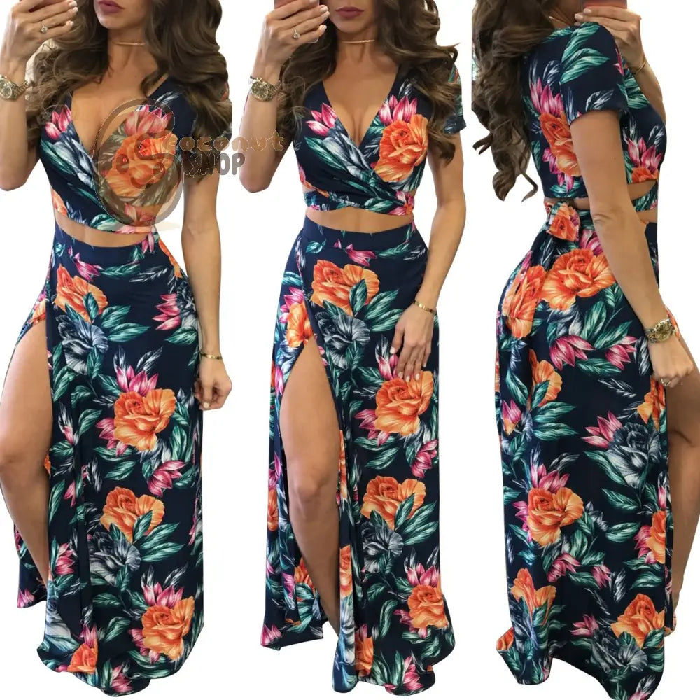 Classic Floral Hot Sale Dress Two Piece Set