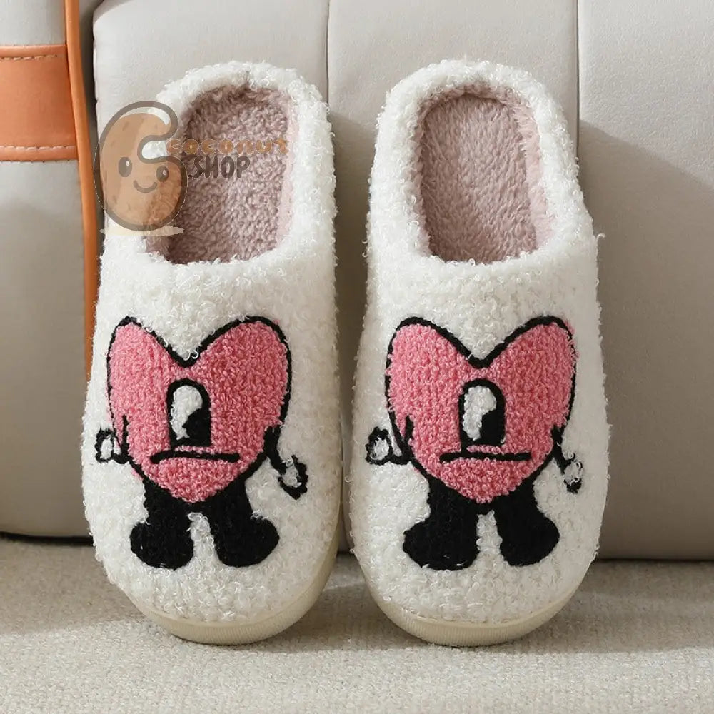 Cozy Couple Cotton Slippers - Adorable Thick-soled Cartoon Comfort