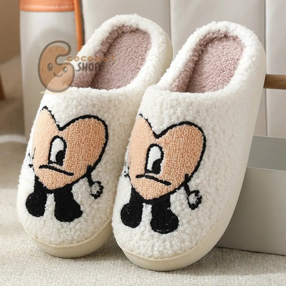 Cozy Couple Cotton Slippers - Adorable Thick-soled Cartoon Comfort - Light Yellow / 36/37 fits 35-36 feet