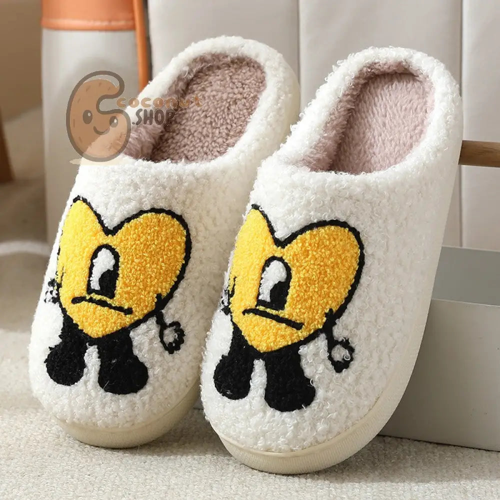 Cozy Couple Cotton Slippers - Adorable Thick-soled Cartoon Comfort - Yellow / 36/37 fits 35-36 feet