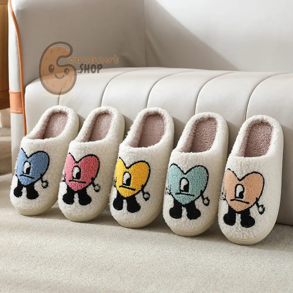 Cozy Couple Cotton Slippers - Adorable Thick-soled Cartoon Comfort
