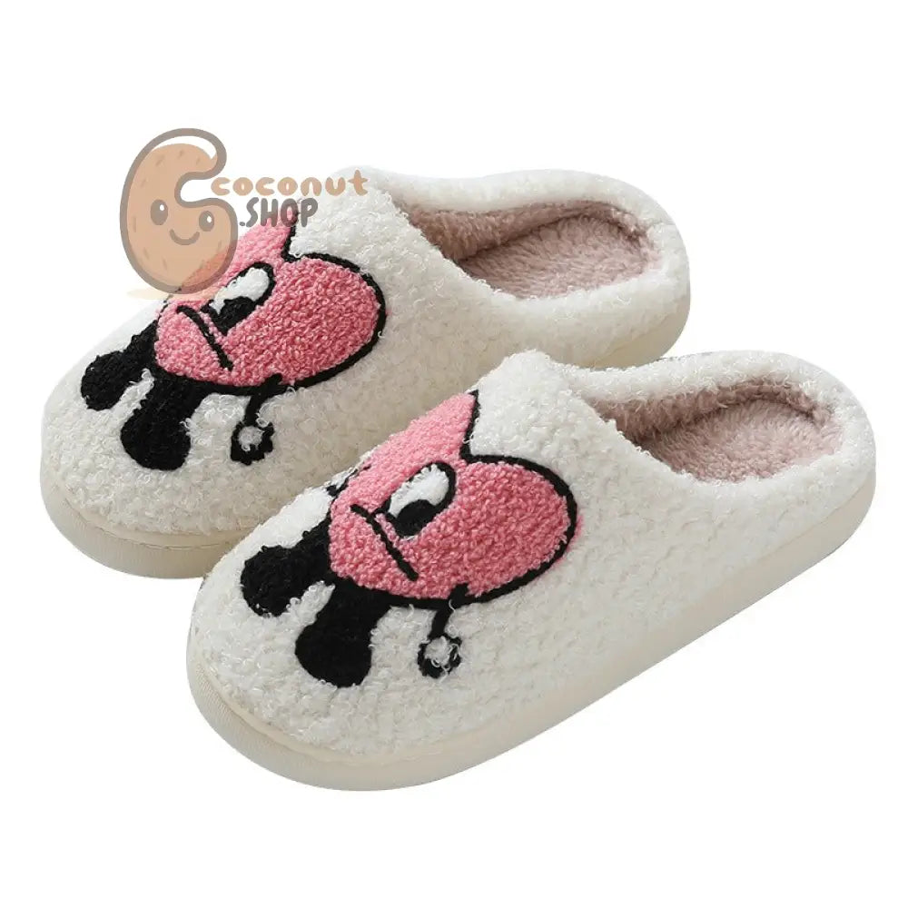 Cozy Couple Cotton Slippers - Adorable Thick-soled Cartoon Comfort