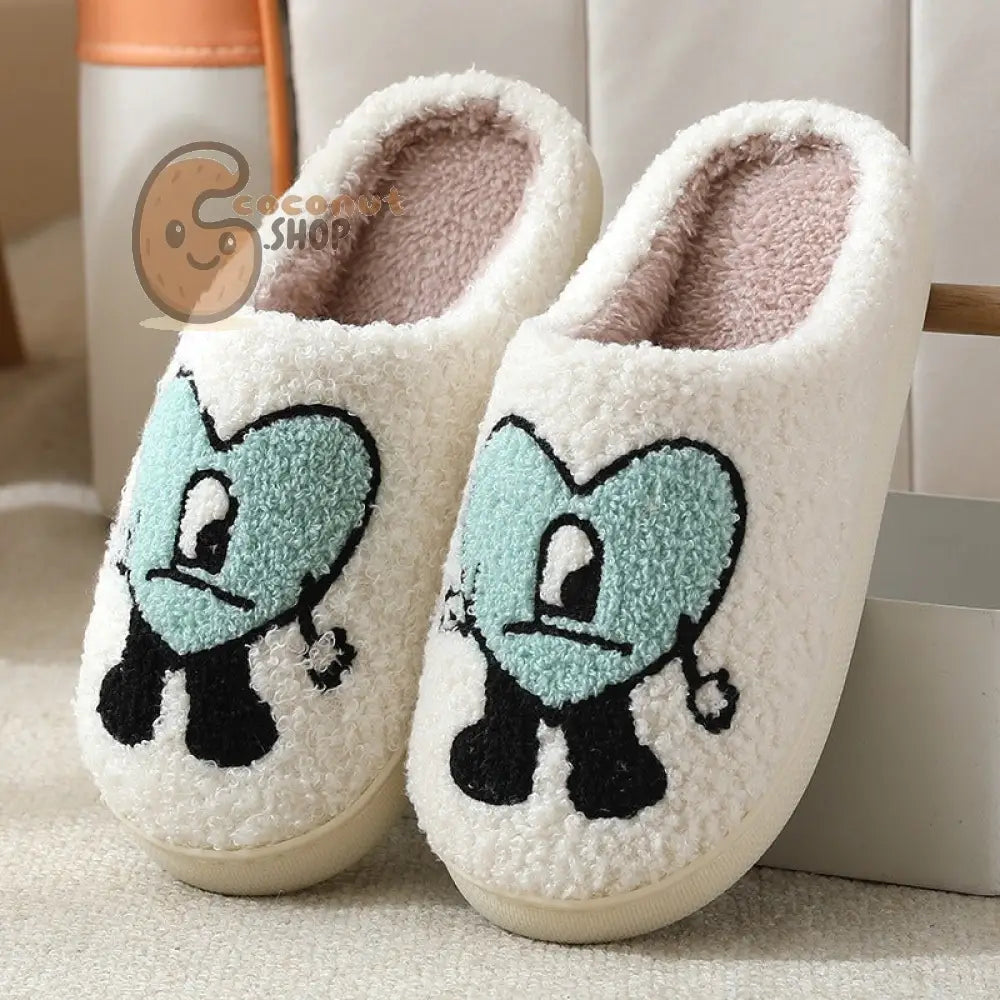 Cozy Couple Cotton Slippers - Adorable Thick-soled Cartoon Comfort - Lake Green / 36/37 fits 35-36 feet