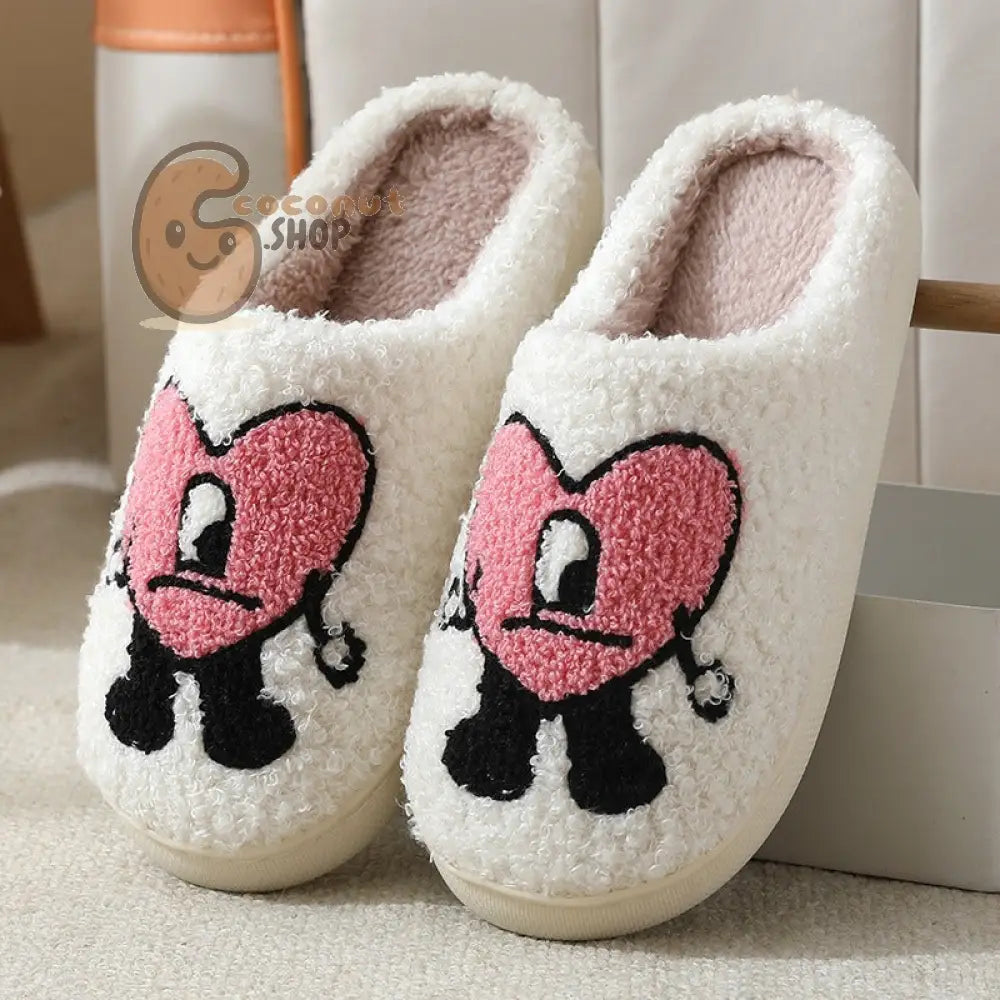 Cozy Couple Cotton Slippers - Adorable Thick-soled Cartoon Comfort - Pink / 36/37 fits 35-36 feet