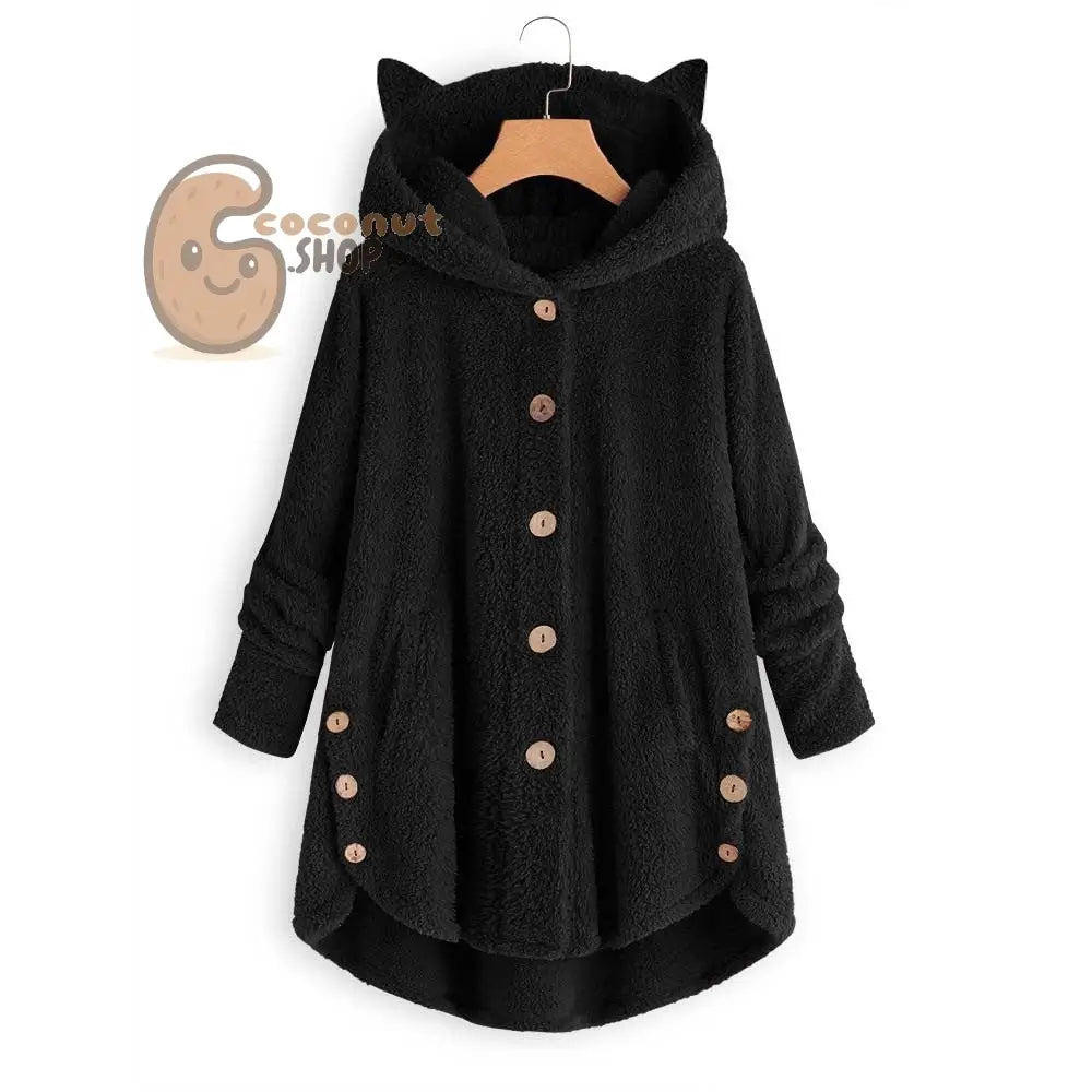 Cute Cat Ear Plush Coat
