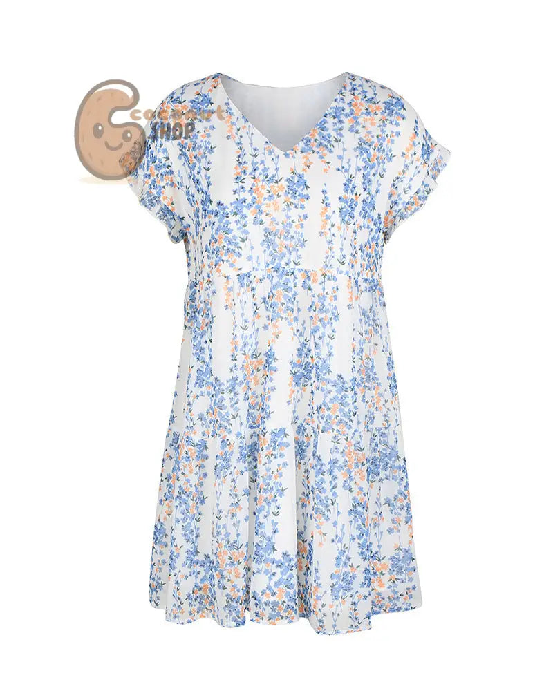 Cute Dress Summer Elegant A-Line dress Loose Chiffon - White / S