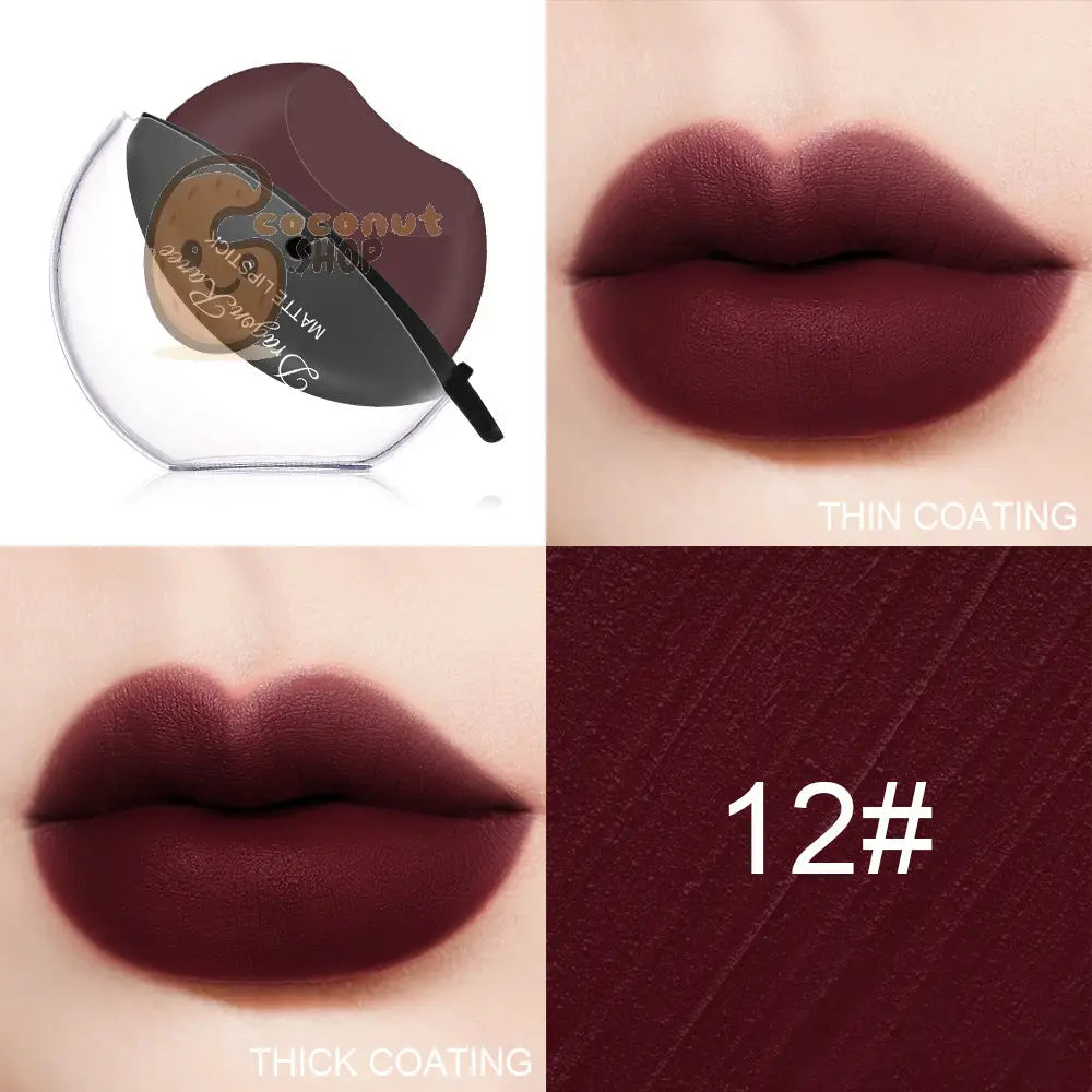 Effortless Elegance: Sip Into Makeup Lazy Lip Matte Lipstick - 12# - beauty