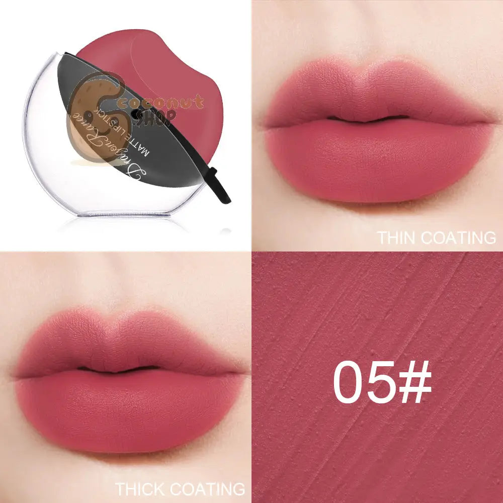Effortless Elegance: Sip Into Makeup Lazy Lip Matte Lipstick - 5# - beauty