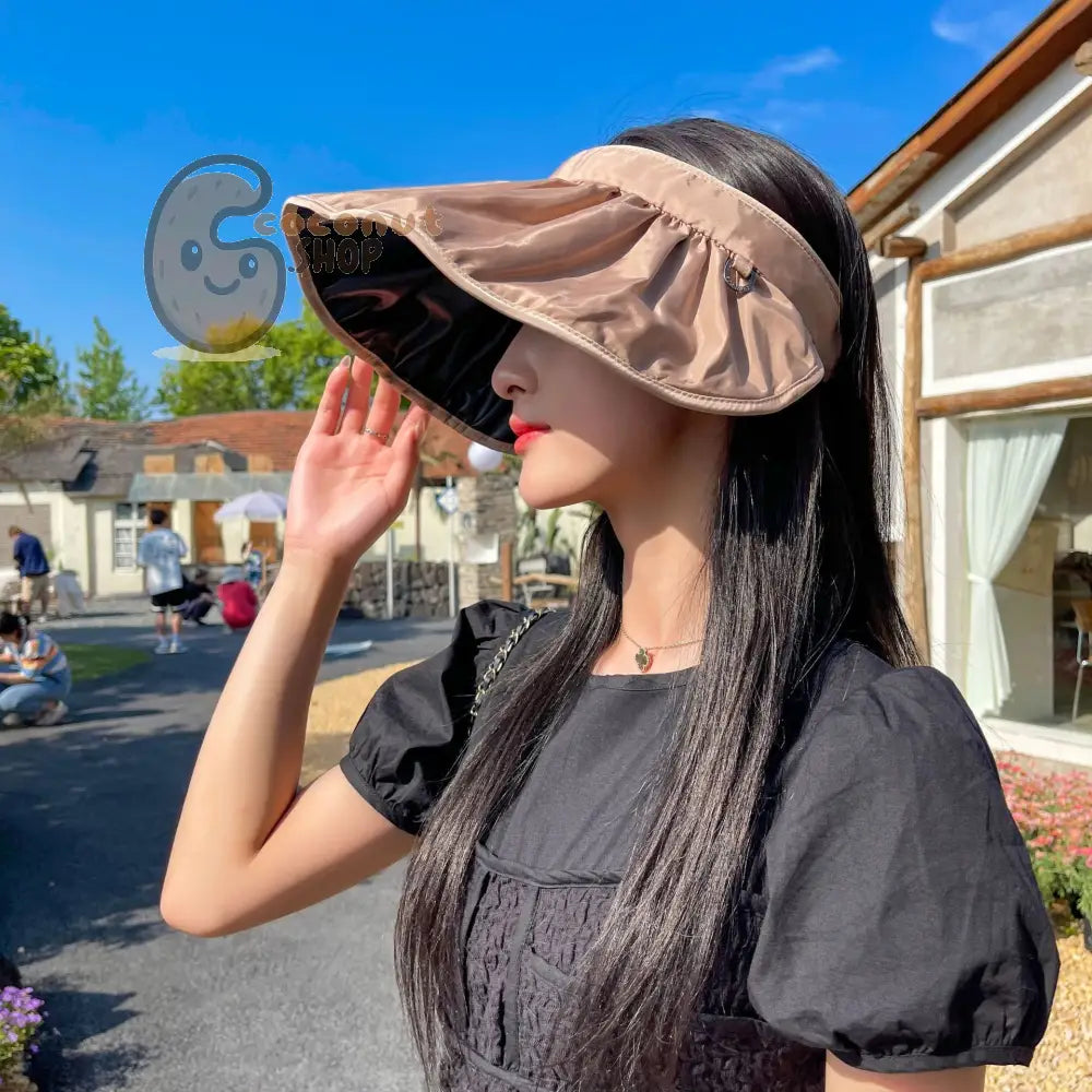 Hairband Sun Hat Female Double-Sided - Khaki