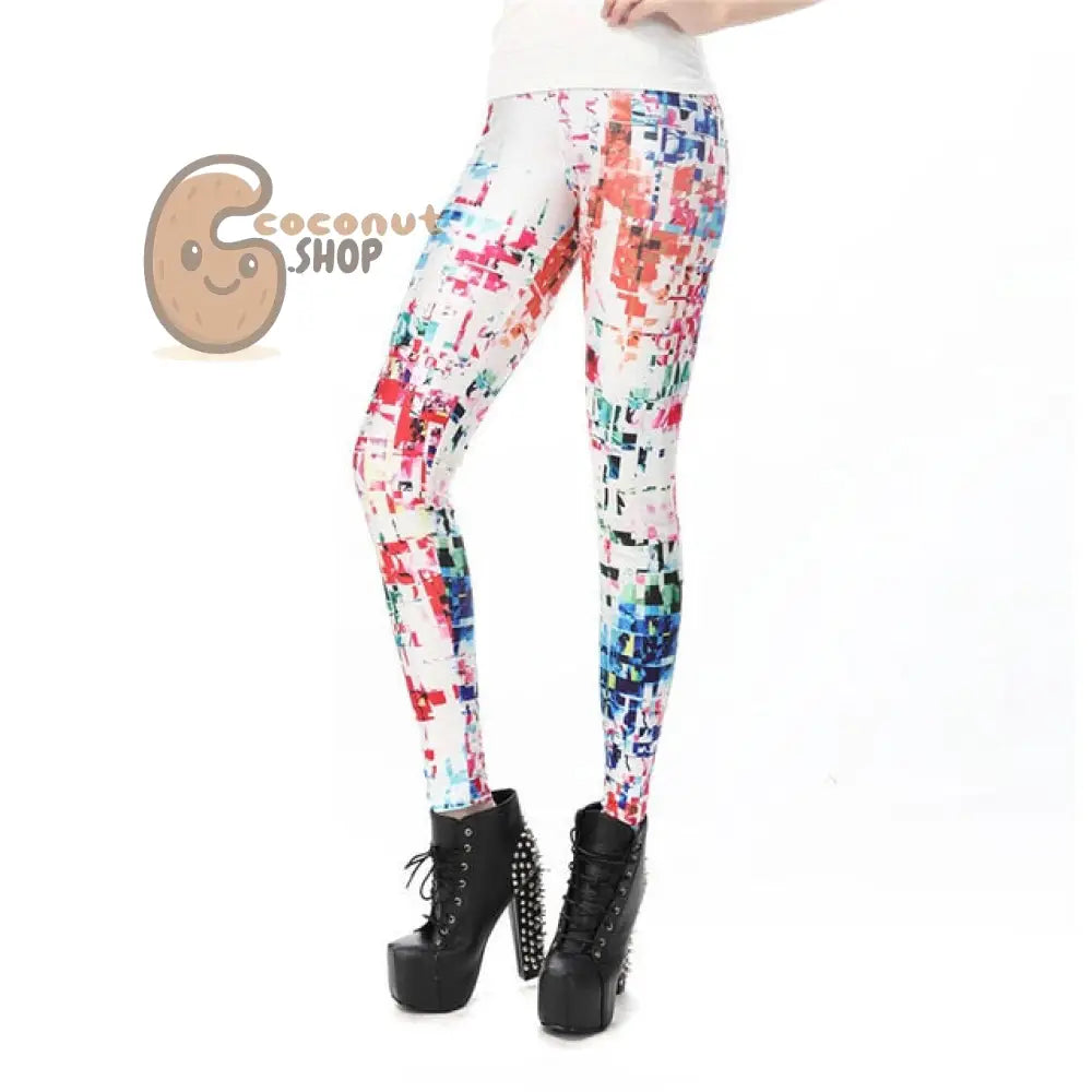 HEY YOU Comic Doodles Printed Leggings - KDK1427 / S