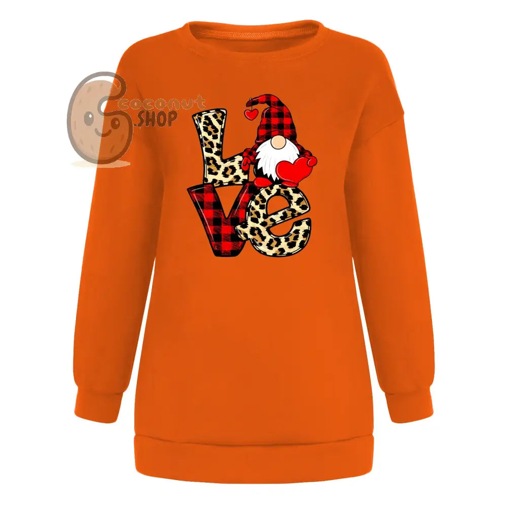 ❤️ Leopard Plaid LOVE Gnome Fleece Sweatshirt