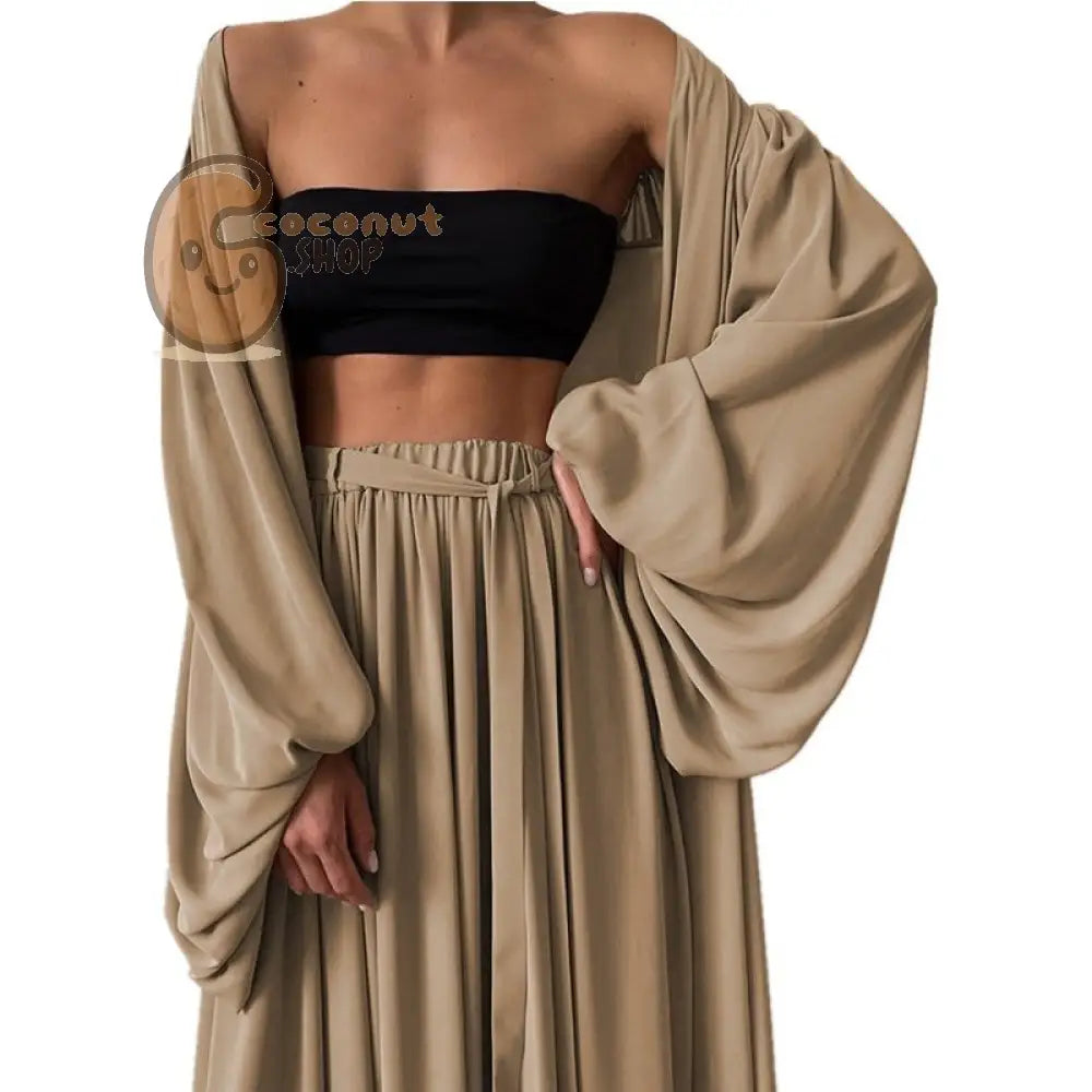 Minimalist 3-Piece Women’s Casual Set - apricot / S