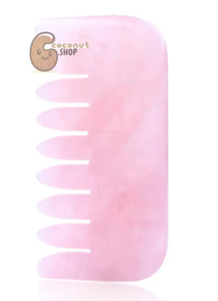 Natural Crystal Harmony Gemstone Hair Comb: Unleash Radiance and Vitality in Every Brushstroke - Pink
