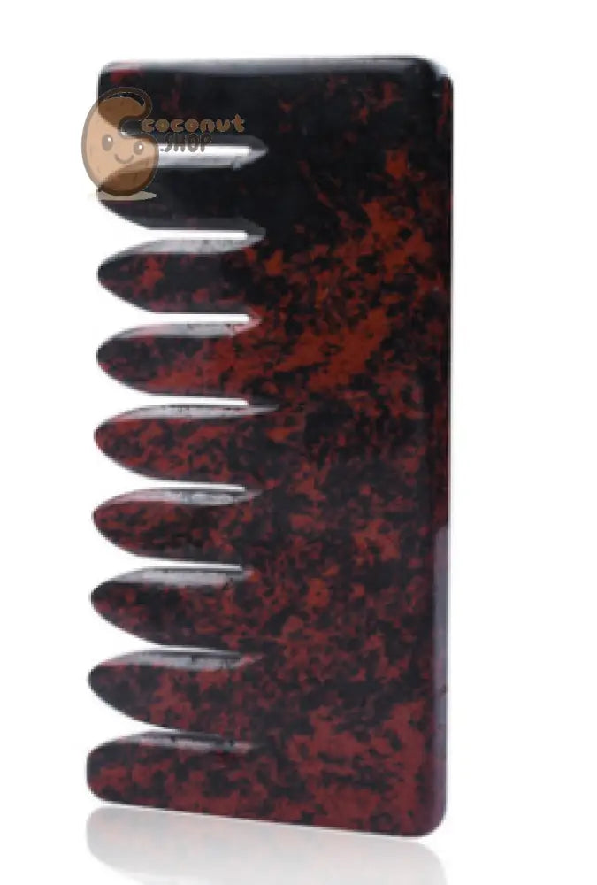 Natural Crystal Harmony Gemstone Hair Comb: Unleash Radiance and Vitality in Every Brushstroke - Black