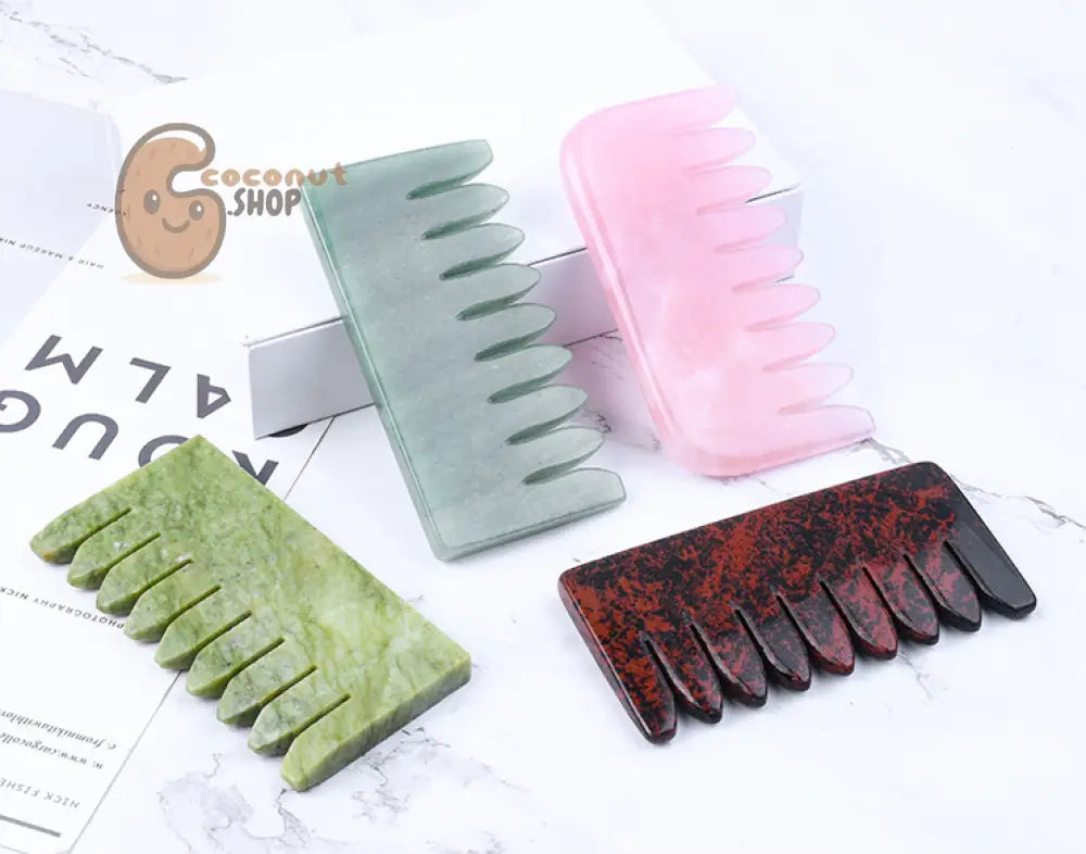 Natural Crystal Harmony Gemstone Hair Comb: Unleash Radiance and Vitality in Every Brushstroke