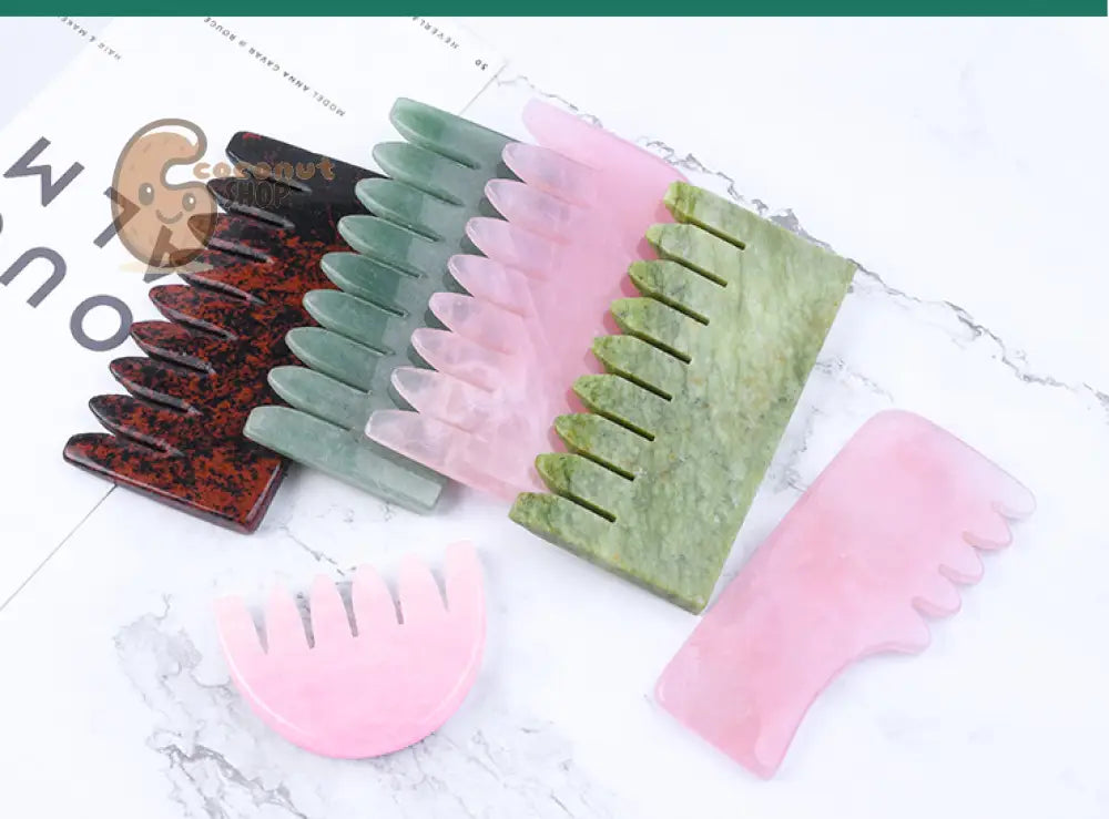 Natural Crystal Harmony Gemstone Hair Comb: Unleash Radiance and Vitality in Every Brushstroke