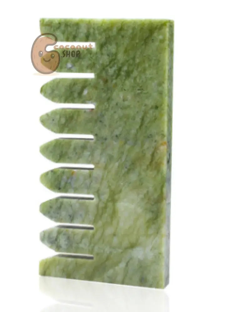 Natural Crystal Harmony Gemstone Hair Comb: Unleash Radiance and Vitality in Every Brushstroke - Green