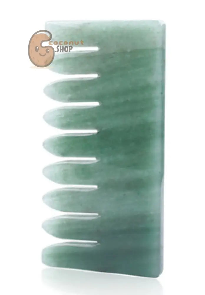 Natural Crystal Harmony Gemstone Hair Comb: Unleash Radiance and Vitality in Every Brushstroke - Cyan-blue